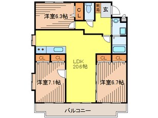 ゴールド・プリムローズの物件間取画像